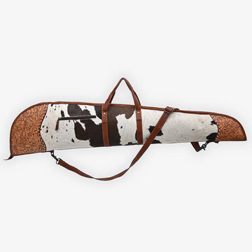 American Darling Hair on Hand Tooled Genuine Western Leather Gun Case| Shoulder Bag Case with Adjustable Strap